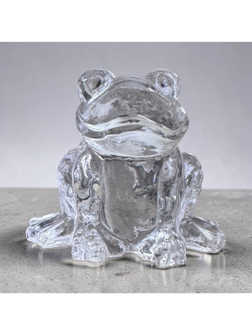 Clear Glass Frog Figurine Paperweight Desk Home Decor Animal Statue Art 3 Inch - Picture 7 of 7
